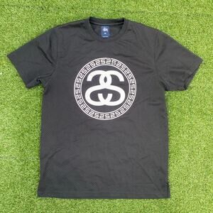 Stussy Logo Black Mesh Jersey Small